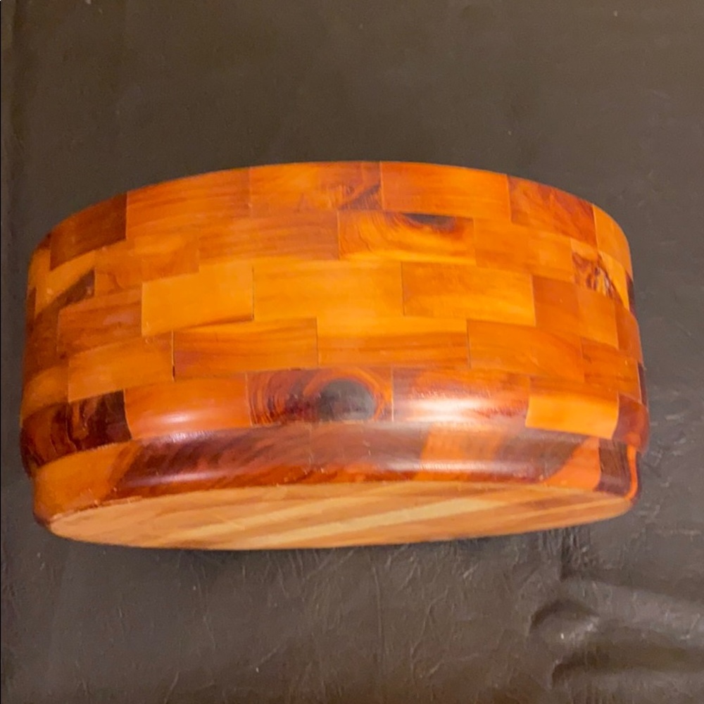 Wooden Marquetry bowl. Preowned